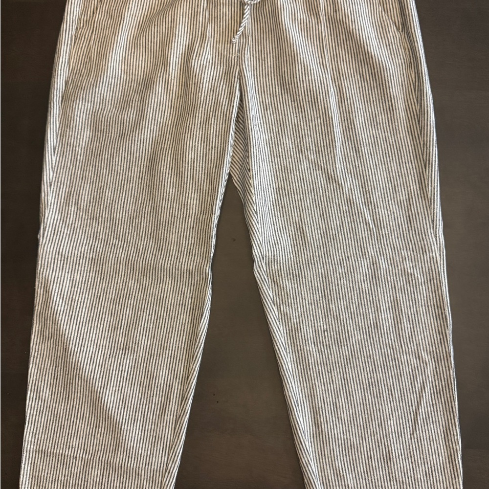 J. Crew Black and White Striped Chinos